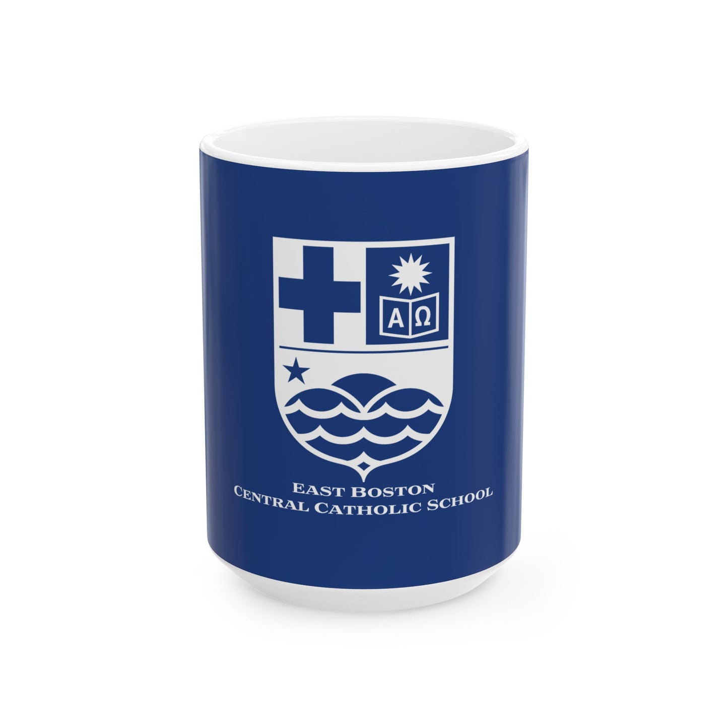 East Boston Central Catholic - East Boston, MA Ceramic Mug - Blue