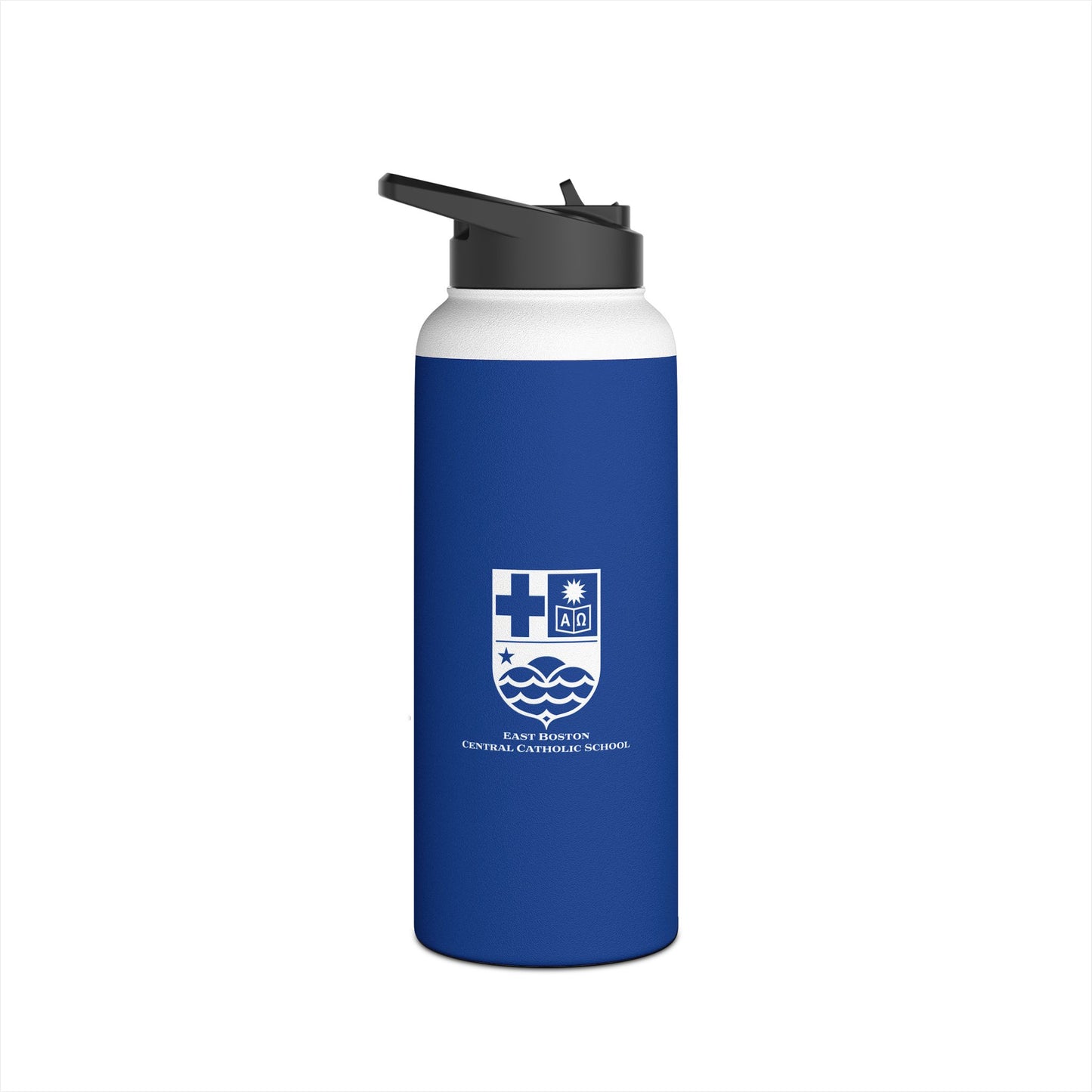 East Boston Central Catholic - East Boston, MA Water Bottle, Standard Lid - Blue