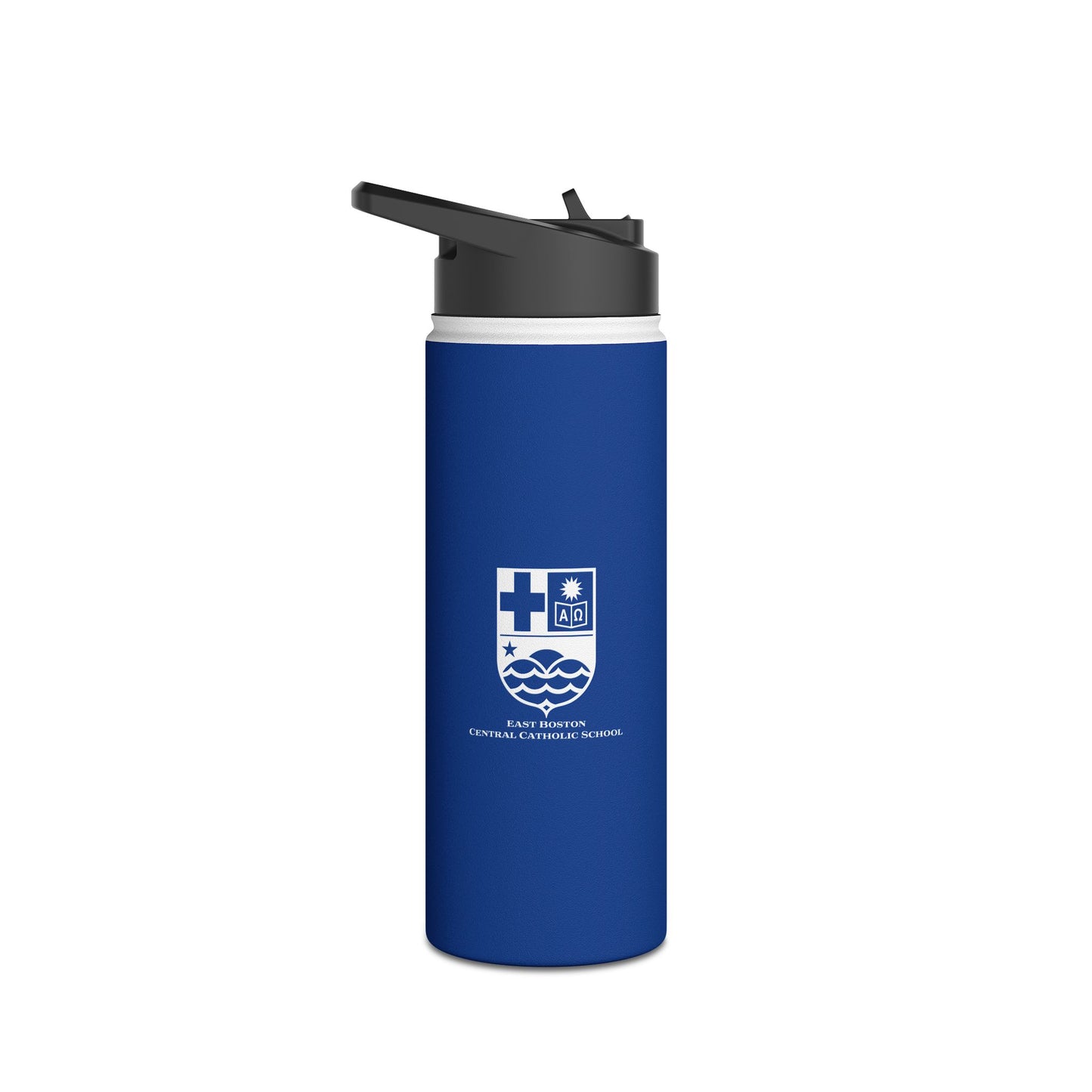 East Boston Central Catholic - East Boston, MA Water Bottle, Standard Lid - Blue