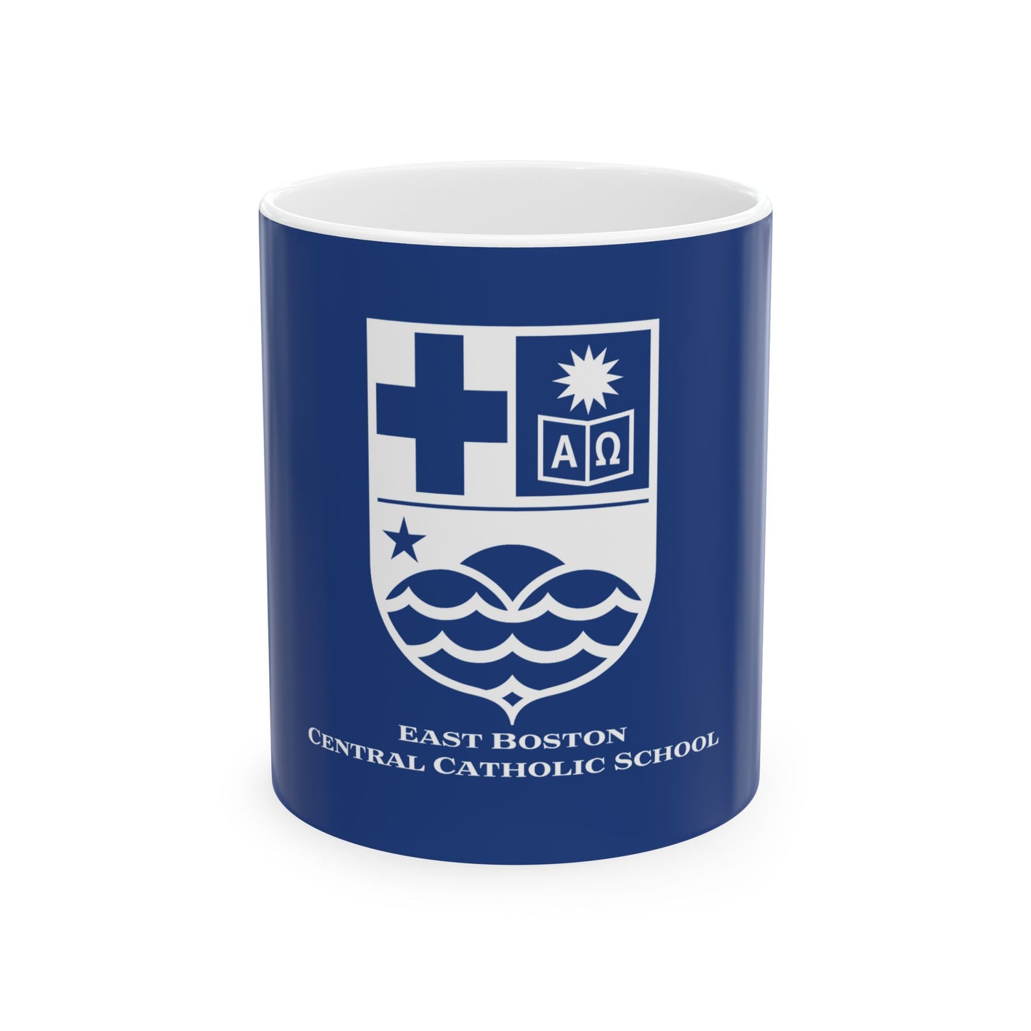 East Boston Central Catholic - East Boston, MA Ceramic Mug - Blue