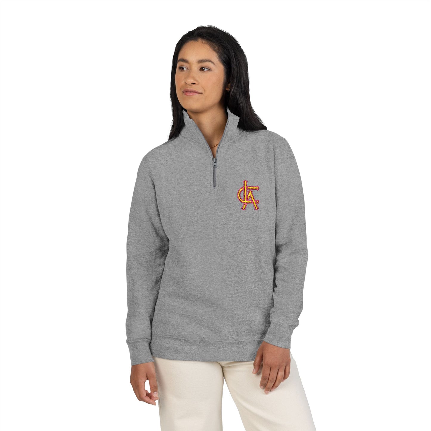 LCA - Lawrence, MA Quarter-Zip FLEECE Pullover - EMBROIDERED Monogram (Adult Sizes)